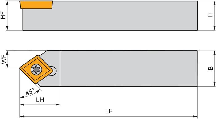 Drehwerkzeughalter ISO SCDCR 1010 E 06 Funkt.-Länge 70mm Rechtslauf PRAMET
