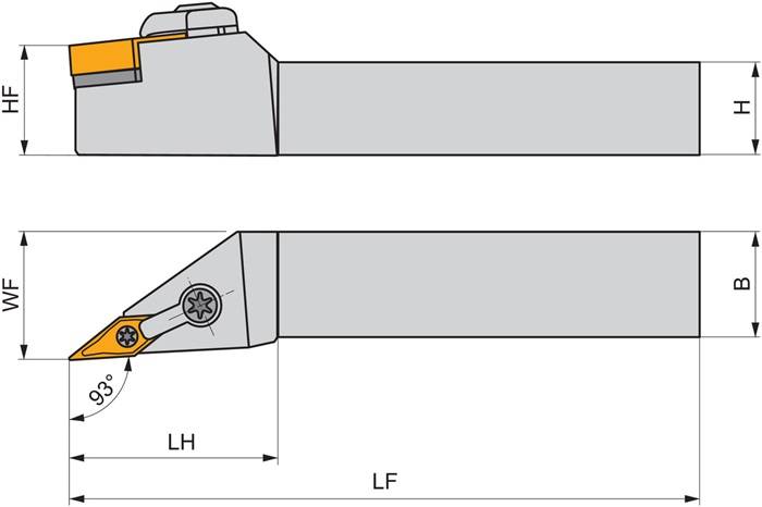 Drehwerkzeughalter ISO MVJNR 2020 K 16-A Funkt.-Länge 125mm Rechtslauf PRAMET