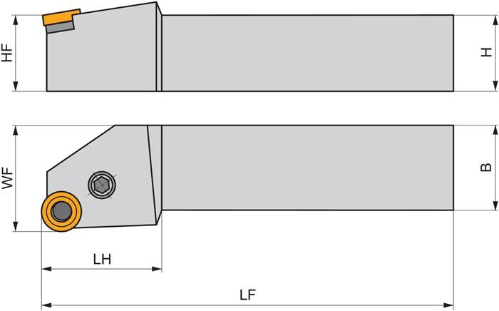 Drehwerkzeughalter ISO PRSNR 4040 S 19 Funkt.-Länge 250mm Rechtslauf PRAMET
