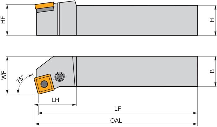 Drehwerkzeughalter ISO PSKNR 3232 P 15 Funkt.-Länge 170mm Rechtslauf PRAMET