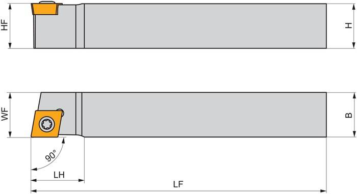 Drehwerkzeughalter ISO SCACL 0808 D 06 Funkt.-Länge 60mm Linkslauf PRAMET
