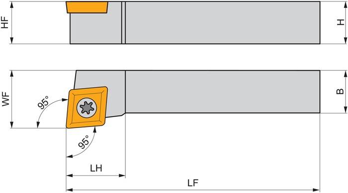 Drehwerkzeughalter ISO SCLCR 1010 E 08 Funkt.-Länge 70mm Rechtslauf PRAMET