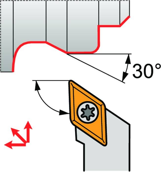 Drehwerkzeughalter ISO SDJCL 2020 K 11-M-A Funkt.-Länge 125mm Linkslauf PRAMET
