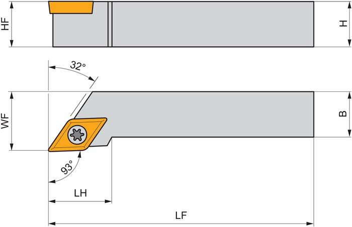 Drehwerkzeughalter ISO SDJCL 2525 M 15 Funkt.-Länge 150mm Linkslauf PRAMET
