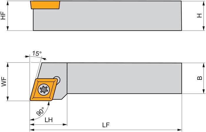 Drehwerkzeughalter ISO SEGCR 1212 N 08 Funkt.-Länge 160mm Rechtslauf PRAMET