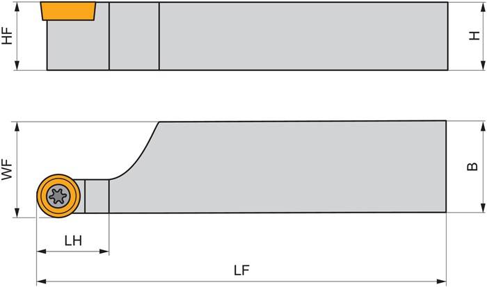 Drehwerkzeughalter ISO SRDCL 2020 K 08-A Funkt.-Länge 125mm Linkslauf PRAMET