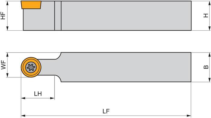 Drehwerkzeughalter ISO SRDCN 2020 K 10-M-A Funkt.-Länge 125mm Neutral PRAMET