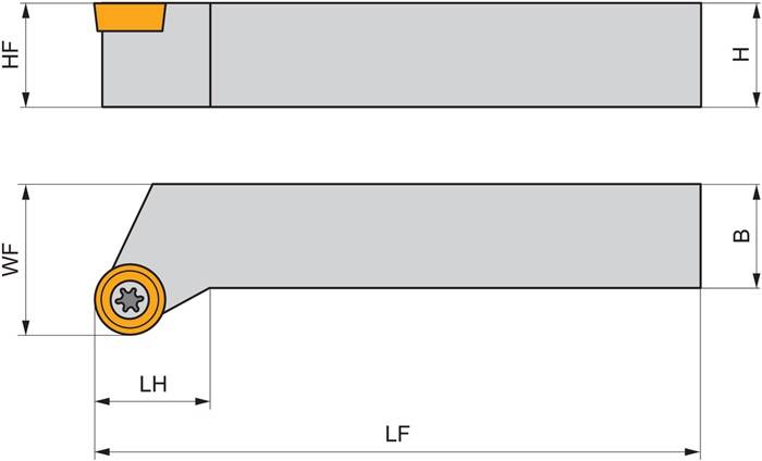 Drehwerkzeughalter ISO SRSCR 3225 P 16-M Funkt.-Länge 170mm Rechtslauf PRAMET