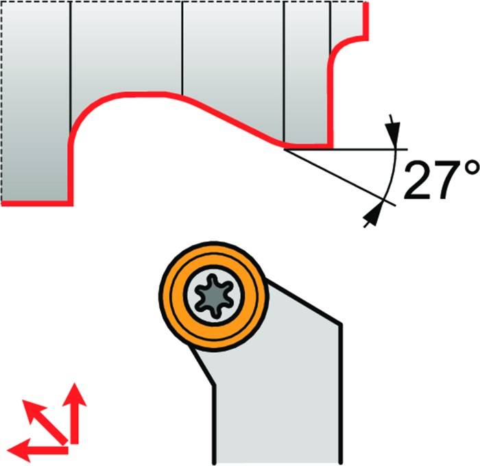 Drehwerkzeughalter ISO SRSCR 2525 M 12-M-A Funkt.-Länge 150mm Rechtslauf PRAMET