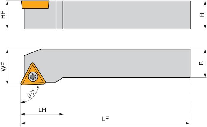Drehwerkzeughalter ISO STJCL 1616 H 11 Funkt.-Länge 100mm Linkslauf PRAMET