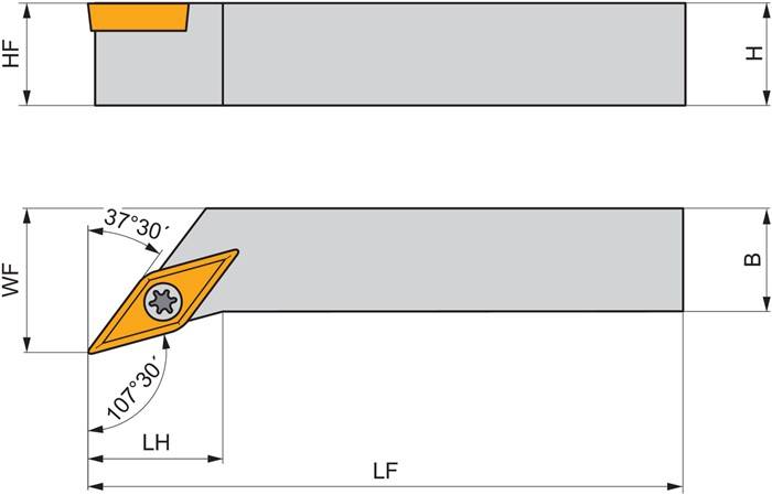 Drehwerkzeughalter ISO SVHCL 2525 M 16-M-A Funkt.-Länge 150mm Linkslauf PRAMET