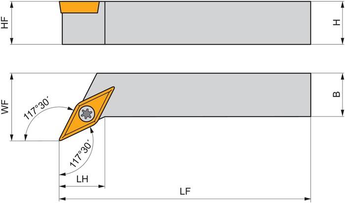 Drehwerkzeughalter ISO SVPBL 2020 K 11 Funkt.-Länge 125mm Linkslauf PRAMET