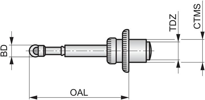 Ball - Touch ISO EFM-R2.027 Gewindegröße M3 PRAMET