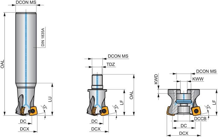 Hochvorschubfräser ISO 35E3R050A32-SSO12-C D.32mm Schneid-D.35mm PRAMET