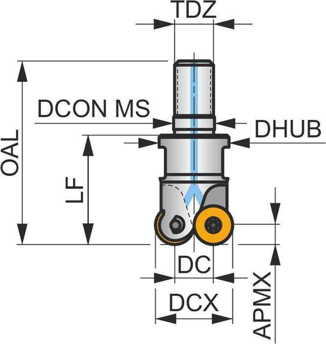 Kopier-Planfräser ISO 32E4R042M16-SRD10-CF D.17mm m. Wendeplatte PRAMET