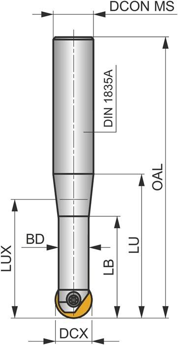 Kopierschaftfräser ISO PPH-20/02-QC20-141 D.20mm Schneid-D.20mm PRAMET