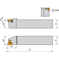 Gewindedrehhalter ISO SER 3225 P 22-A Funktions-L. 170mm Rechtslauf PRAMET Gewindedrehhalter ISO SER 3225 P 22-A Funktions-L. 170mm Rechtslauf PRAMET