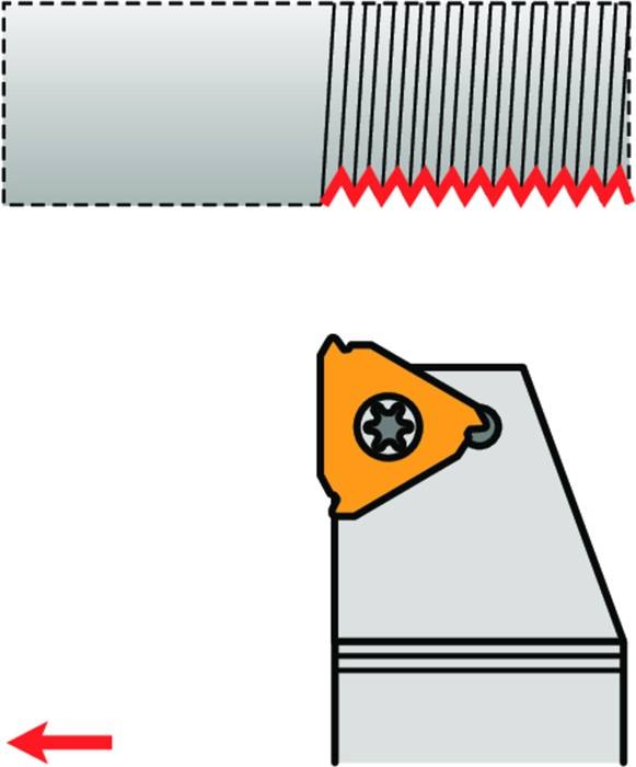 Gewindedrehhalter ISO SEL 2020 K 16 Funktions-L. 125mm Linkslauf PRAMET