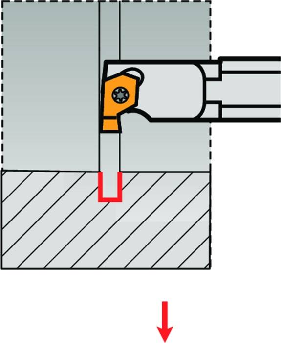 Einstechbohrstange ISO P61.SGR-A-0032T-06 D.32mm Rechtslauf PRAMET