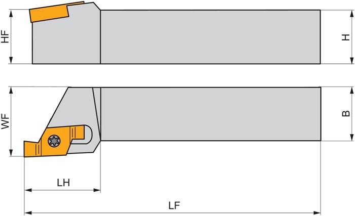 Einstechbohrstange ISO P61.SGR-A-0016M-06 D.16mm Rechtslauf PRAMET