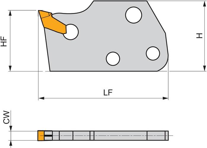 Modulares Stechschwert ISO XLCFR 250115-1.60 Einstechtiefe 15mm Rechtslauf