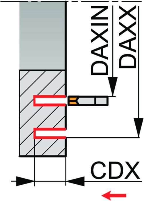 Modulares Stechschwert ISO XLXFL 250220-3.00-150 Einstechtiefe 20mm Linkslauf