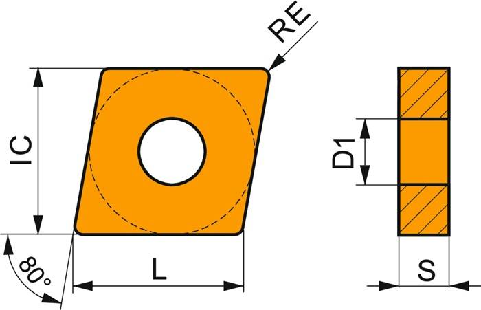 Drehwendeschneidplatte ISO CNMG 120408E-M:T8430 D.5,16mm PVD beschichtet PRAMET