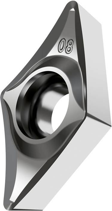 Drehwendeschneidplatte ISO DCGT 070204E-SF3:H07 Bohrungs-D. 2,8mm Farbe Silber