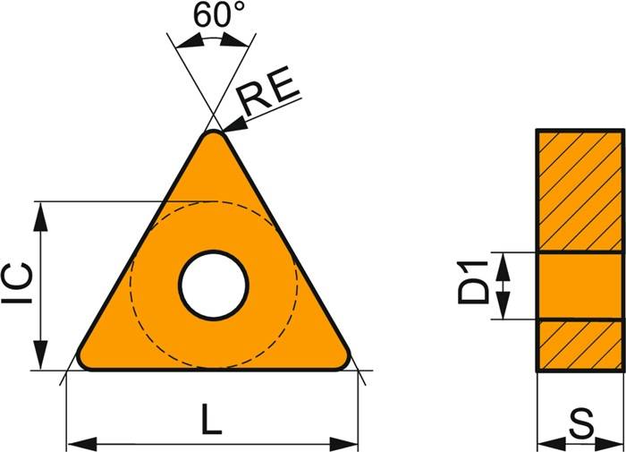 Drehwendeschneidplatte ISO TNGA 160408 T01020:TC100 D. 3,81mm Schwarzgrau PRAMET