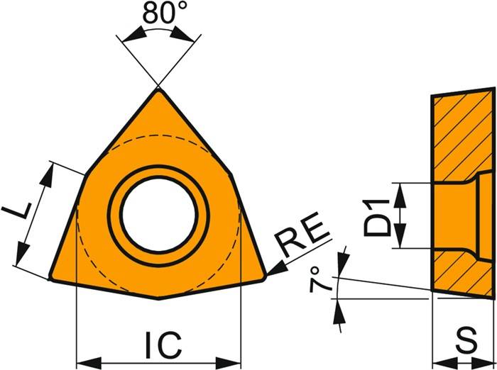 Drehwendeschneidplatte ISO WCMT 080404E-FM:T8430 D.5,5mm PVD beschichtet PRAMET
