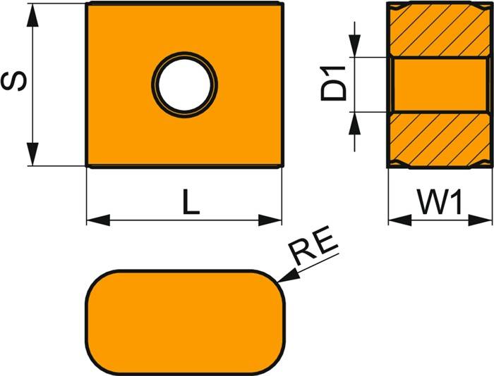 Drehwendeschneidplatte ISO LNMX 191940SN-TF2:T9315 Bohrungs-D. 6,35mm PRAMET