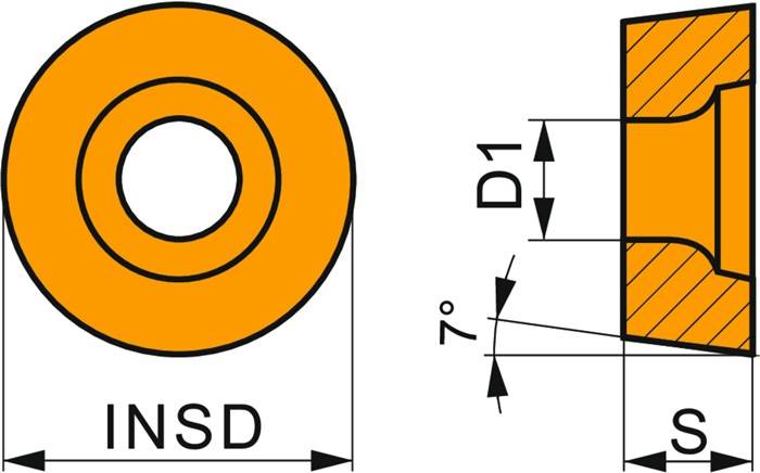 Drehwendeschneidplatte ISO RCMT 1204MOE-FM:T9325 D.4,4mm MT-CVD beschichtet