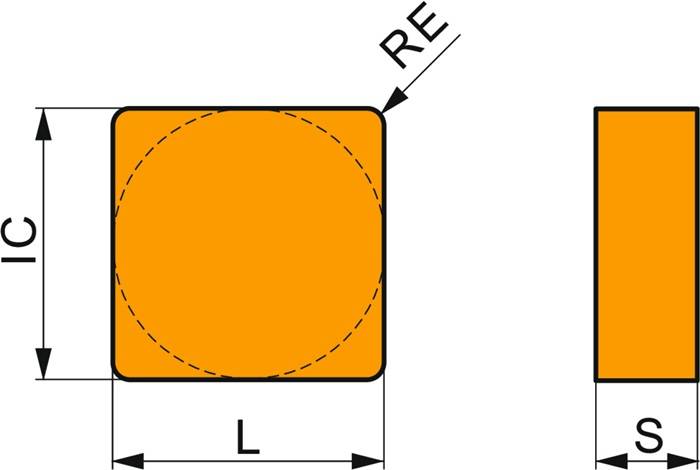 Drehwendeschneidplatte ISO SNGN 120708 T01020:TC100 Innenkreis-D. 12,7mm PRAMET