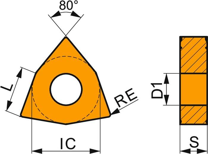 Drehwendeschneidplatte ISO WNMA 080412:T5315 D.5,16mm MT-CVD beschichtet PRAMET