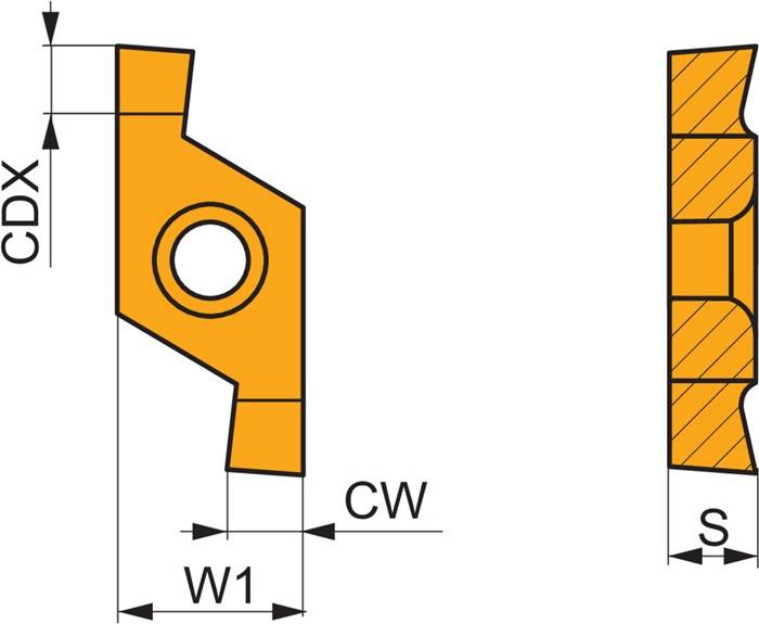 Drehwendeschneidplatte ISO X61 0602-185 L:G8330 Tiefe 2mm PVD beschichtet PRAMET