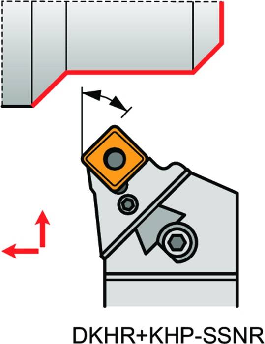 Schwerlast-Drehkopf ISO KHP-SSNR 25 Funktions-L. 45mm Rechtslauf PRAMET