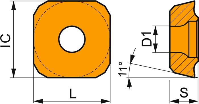Bohr-Wendeschneidplatte ISO XPET 12T3AP-SD:D8345 Bohrungs-D.3,9mm PVD PRAMET