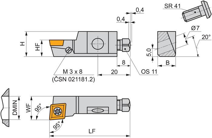 Kasettenwerkzeug ISO SCLCR 10 CA-09 Bohrungs-D. 40mm verstellbar PRAMET