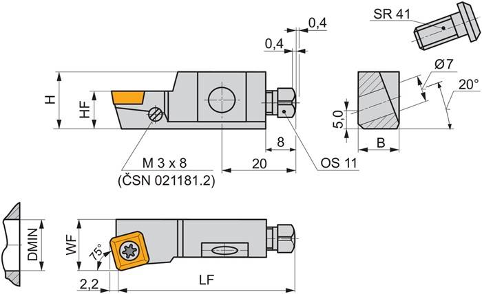 Kasettenwerkzeug ISO SSKCR 10 CA-09 Bohrungs-D. 40mm verstellbar PRAMET