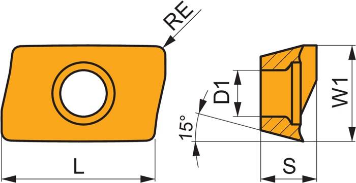 Fräswendeschneidplatte ISO ADMX 070204SR-M:8215 D. 2,2mm PVD beschichtet PRAMET