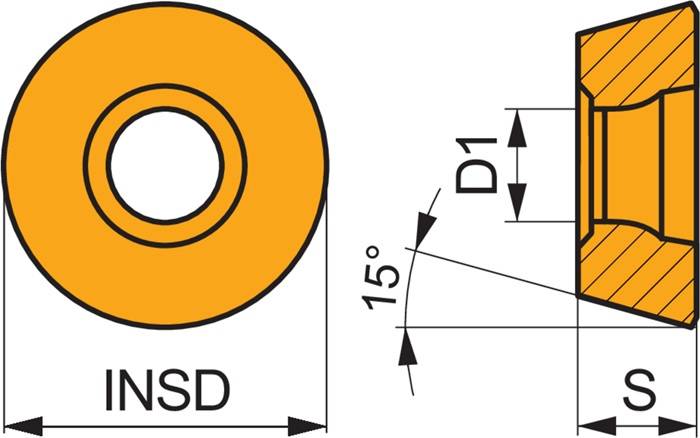 Fräswendeschneidplatte ISO RDMX 1604MOT:M8310 D. 5,2mm PVD beschichtet PRAMET