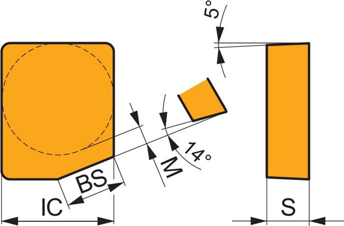 Fräswendeschneidplatte ISO SBKX 2207DZER:M8326 Innenkreis-D. 22mm PVD PRAMET