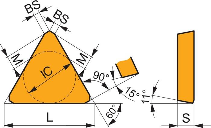 Fräswendeschneidplatte ISO TPCN 1603PDSN:M8330 Innenkreis-D. 9,53mm PVD PRAMET