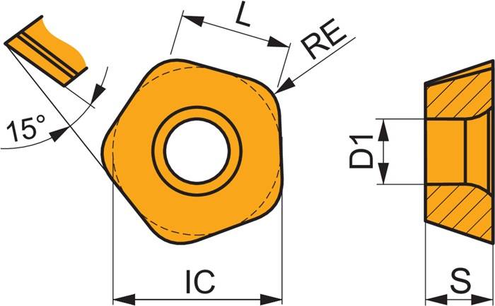 Fräswendeschneidplatte ISO PDMW 090530SR:M8310 D.5,5mm PVD beschichtet PRAMET