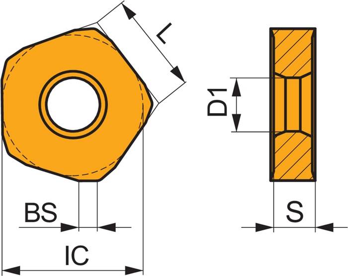 Fräswendeschneidplatte ISO PNMU 1308DNSR-M:8215 D.10mm PVD beschichtet PRAMET