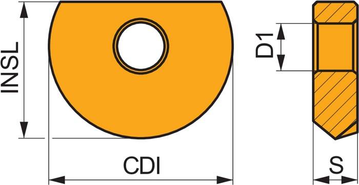 Fräswendeschneidplatte ISO PPH 0800-CL1:2003 D.2,5mm PVD beschichtet PRAMET