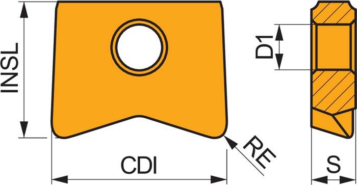 Fräswendeschneidplatte ISO PPHT 250020-A2:2003 D.6mm PVD beschichtet PRAMET