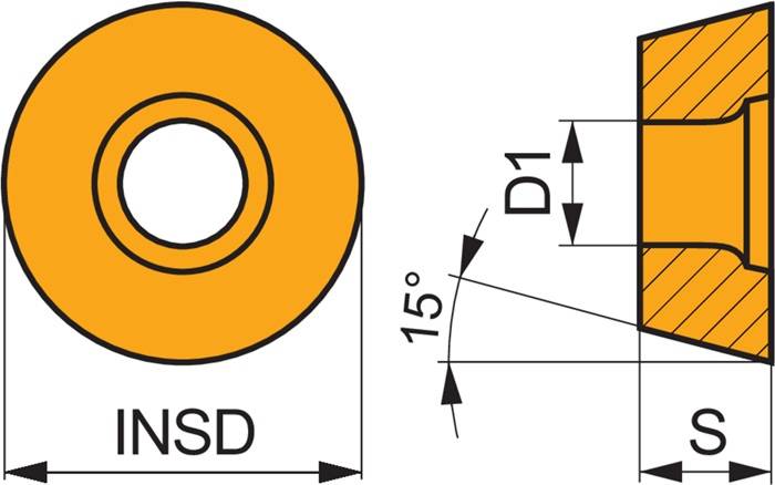 Fräswendeschneidplatte ISO RPET 1204MOSN:8215 D. 4,4mm PVD beschichtet PRAMET
