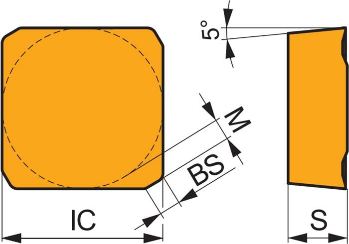 Fräswendeschneidplatte ISO SBMR 2207DZSR:M8326 Innenkreis-D. 22mm PVD PRAMET