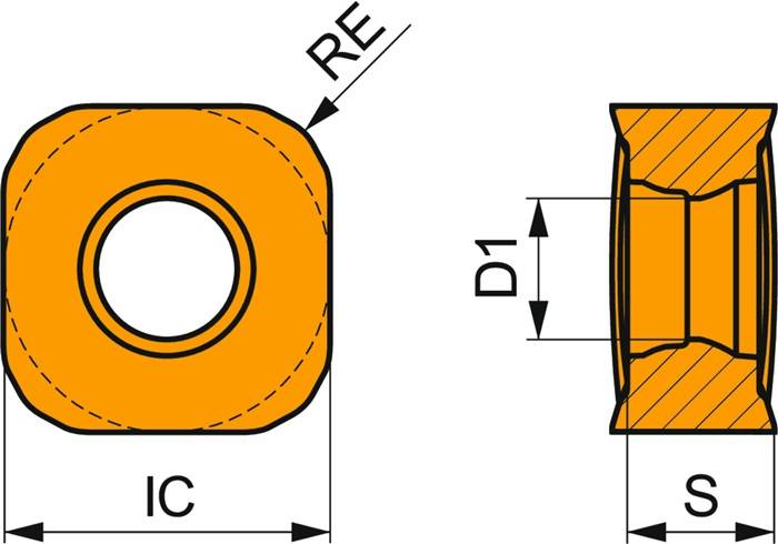 Fräswendeschneidplatte ISO SNGX 110416SR-M:8215 D. 4,56mm PVD beschichtet PRAMET